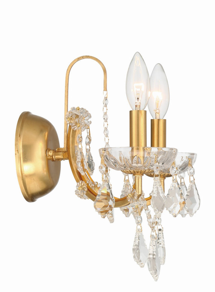 Crystorama - 4452-GA-CL-MWP - Two Light Wall Sconce - Filmore - Antique Gold