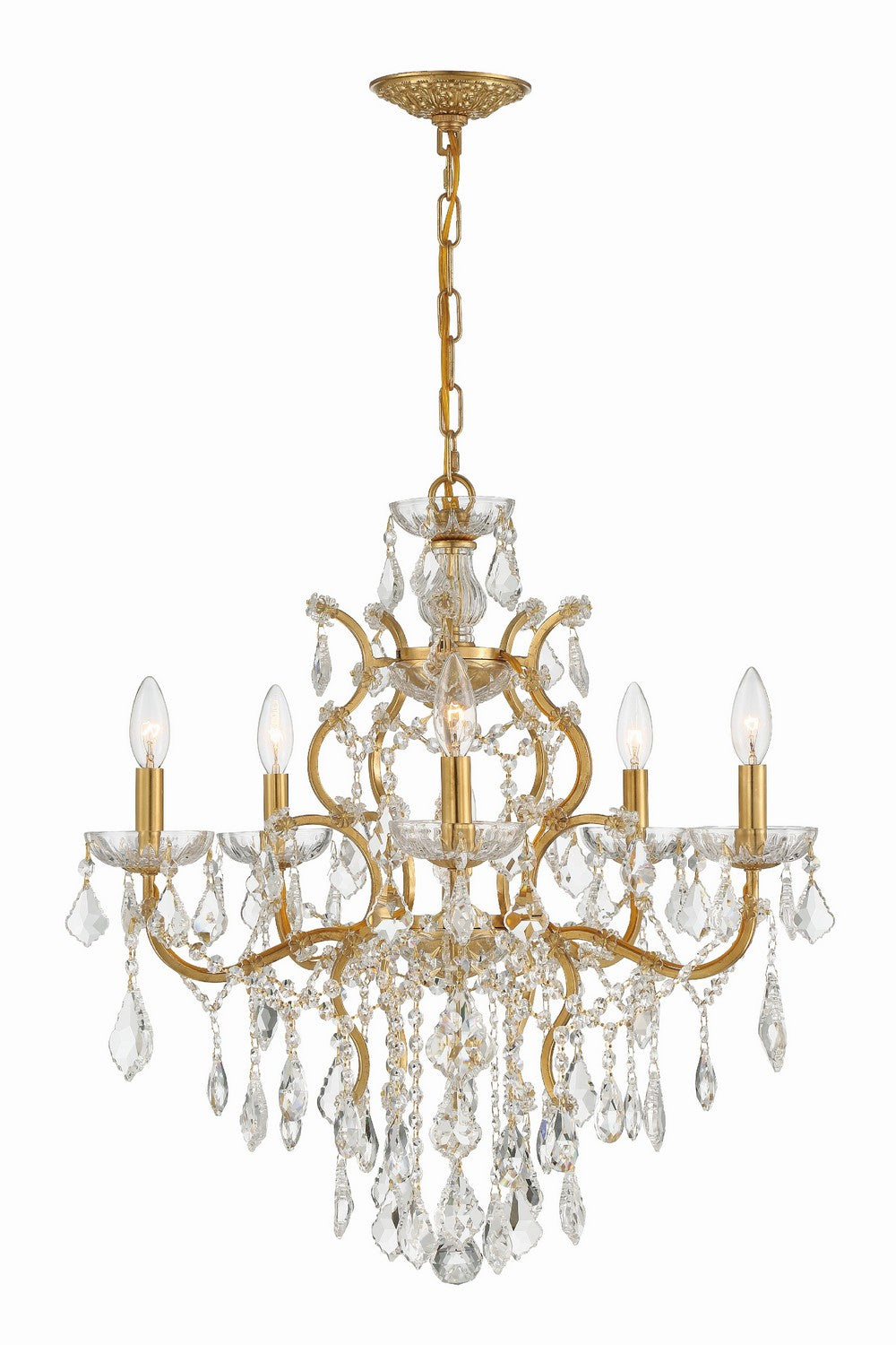 Crystorama - 4455-GA-CL-MWP - Six Light Chandelier - Filmore - Antique Gold