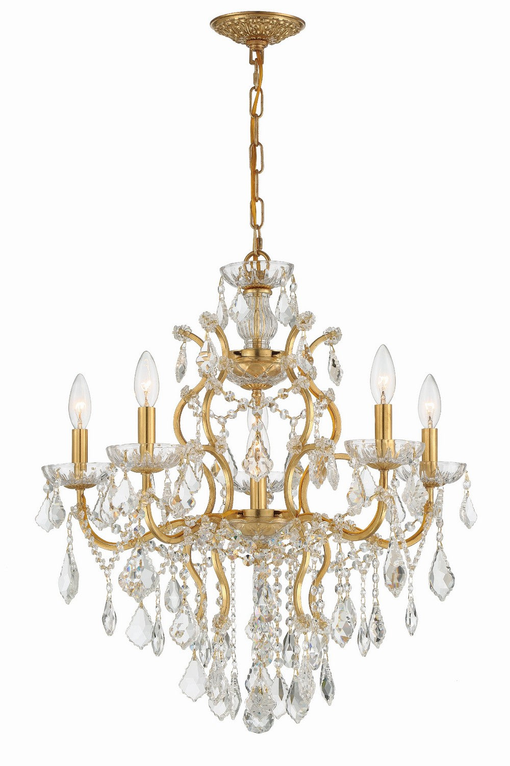 Filmore Six Light Chandelier in Antique Gold - available from The Lighting Shoppe, trusted by Canadian homeowners