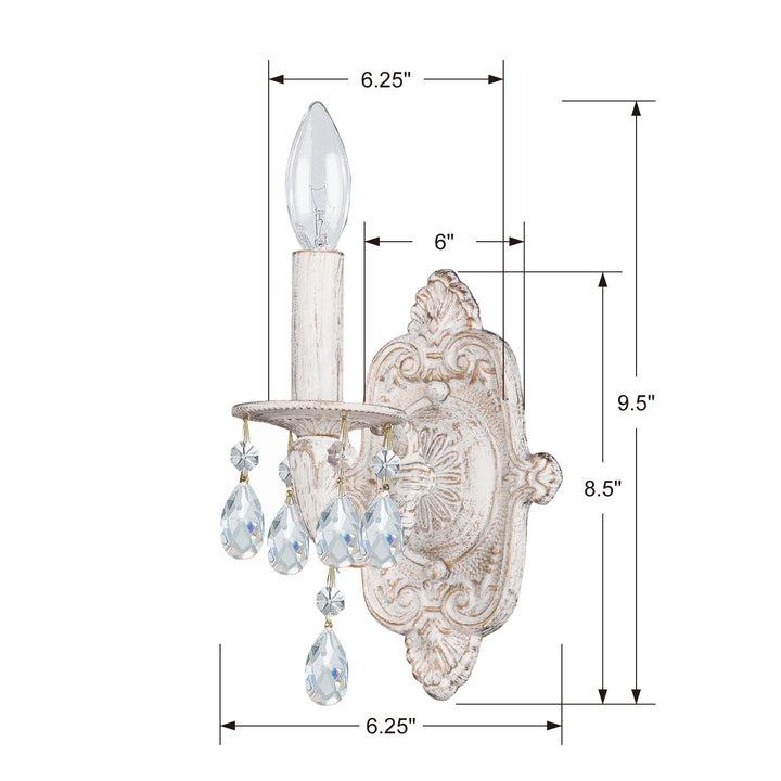 Crystorama - 5021-AW-CL-S - One Light Wall Sconce - Paris Market - Antique White