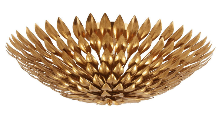 Broche Six Light Flush Mount in Antique Gold - available from The Lighting Shoppe, trusted by Canadian homeowners