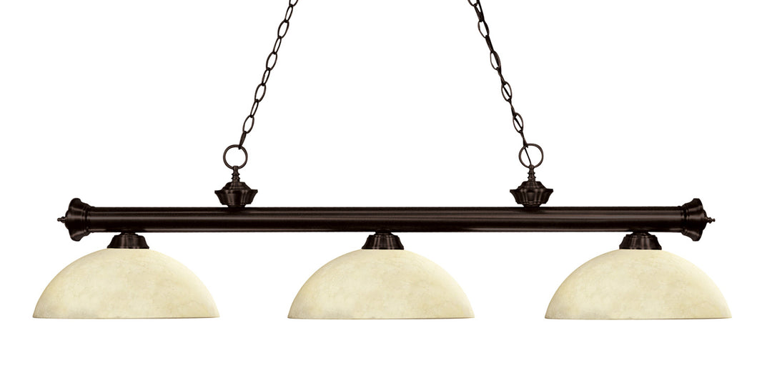 Z-Lite Canada - 200-3BRZ-DGM14 - Three Light Billiard - Riviera - Bronze