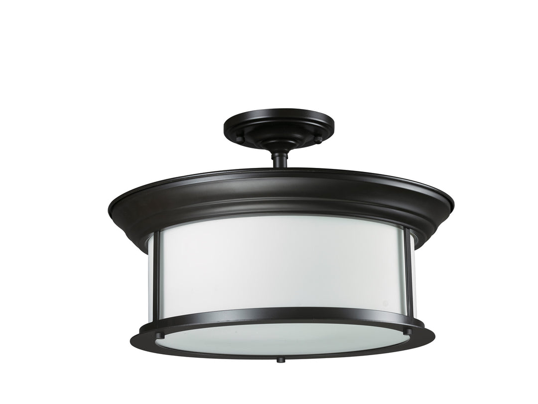 Sonna Three Light Semi Flush Mount in Bronze - available from The Lighting Shoppe, trusted by Canadian homeowners