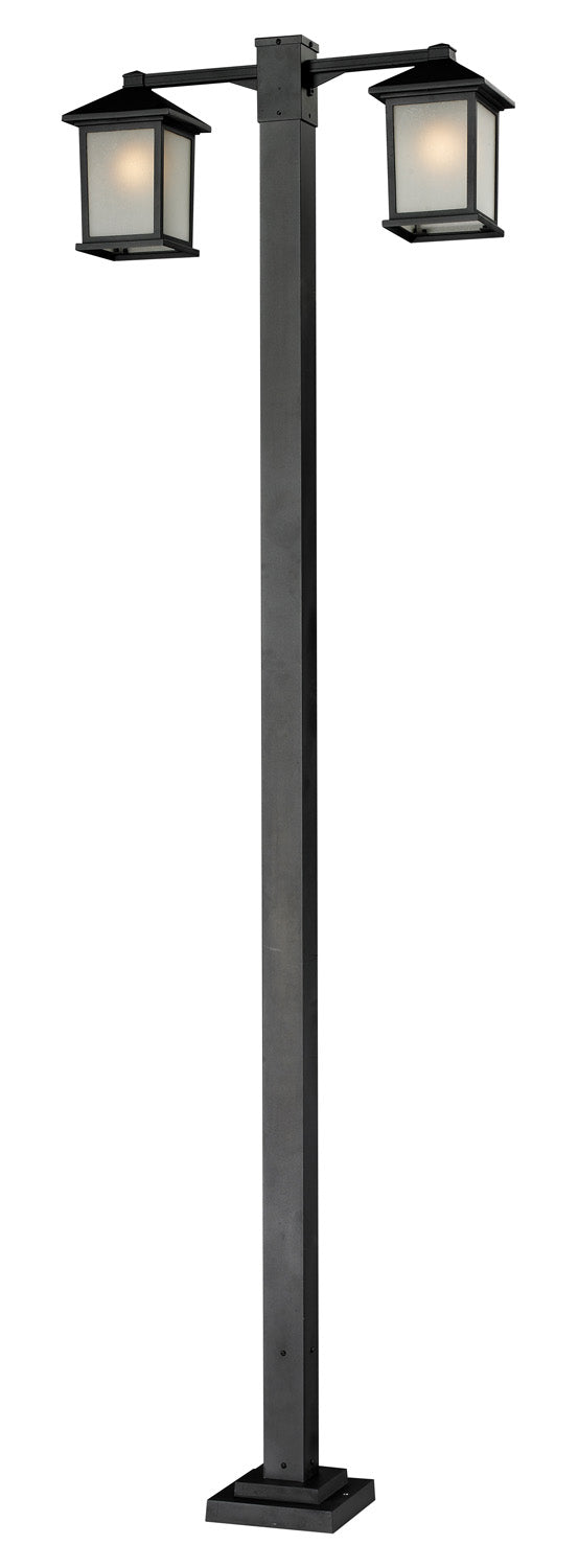 Holbrook Two Light Outdoor Post Mounted Fixture in Black - available from The Lighting Shoppe, trusted by Canadian homeowners
