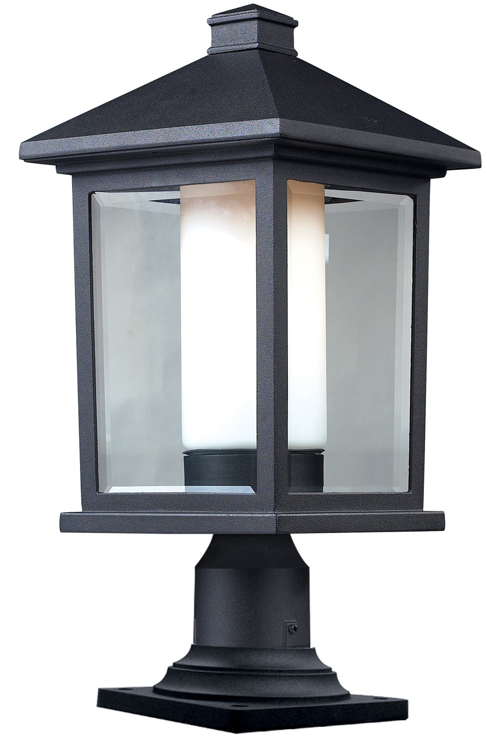 Mesa One Light Outdoor Pier Mounted Fixture in Black - available from The Lighting Shoppe, trusted by Canadian homeowners