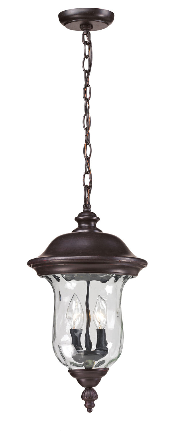 Armstrong Two Light Outdoor Chain Mount Ceiling Fixture in Bronze - available from The Lighting Shoppe, trusted by Canadian homeowners