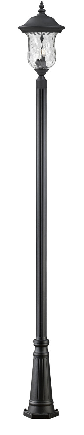 Armstrong Three Light Outdoor Post Mounted Fixture in Black - available from The Lighting Shoppe, trusted by Canadian homeowners