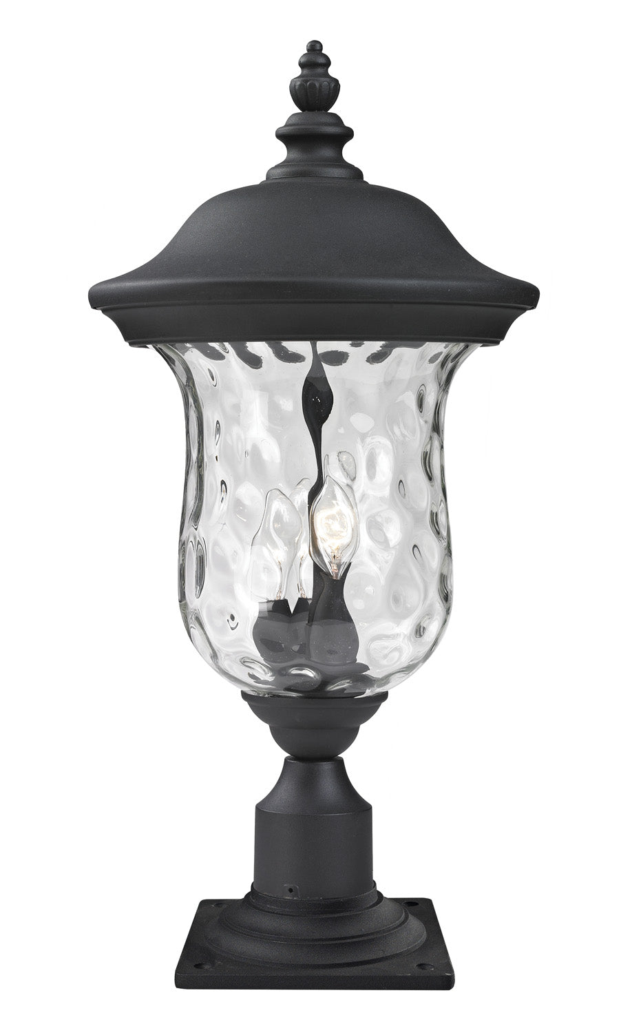 Armstrong Three Light Outdoor Pier Mounted Fixture in Black - available from The Lighting Shoppe, trusted by Canadian homeowners