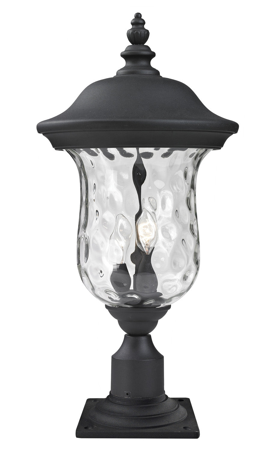 Armstrong Two Light Outdoor Pier Mounted Fixture in Black - available from The Lighting Shoppe, trusted by Canadian homeowners