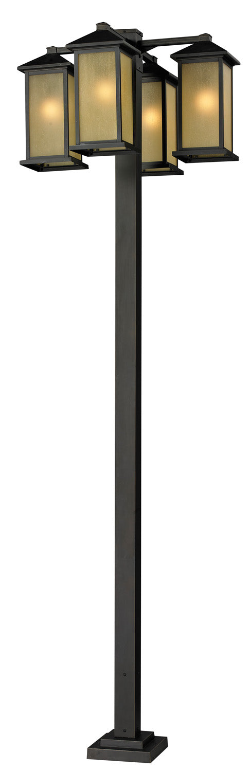 Vienna Four Light Outdoor Post Mounted Fixture in Oil Rubbed Bronze - available from The Lighting Shoppe, trusted by Canadian homeowners