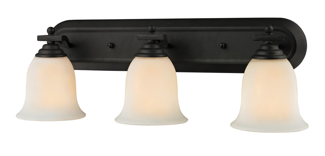 Lagoon Three Light Vanity in Matte Black - available from The Lighting Shoppe, trusted by Canadian homeowners