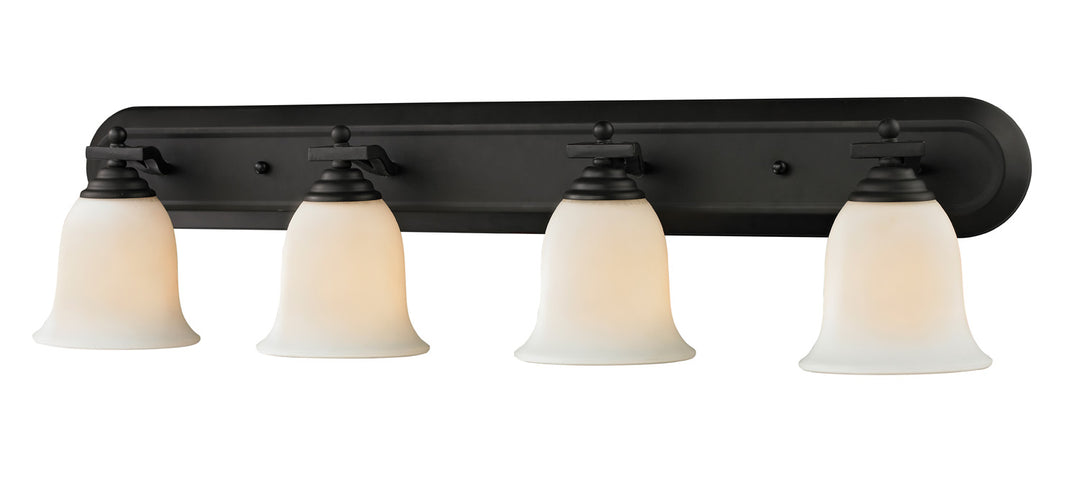 Lagoon Four Light Vanity in Matte Black - available from The Lighting Shoppe, trusted by Canadian homeowners