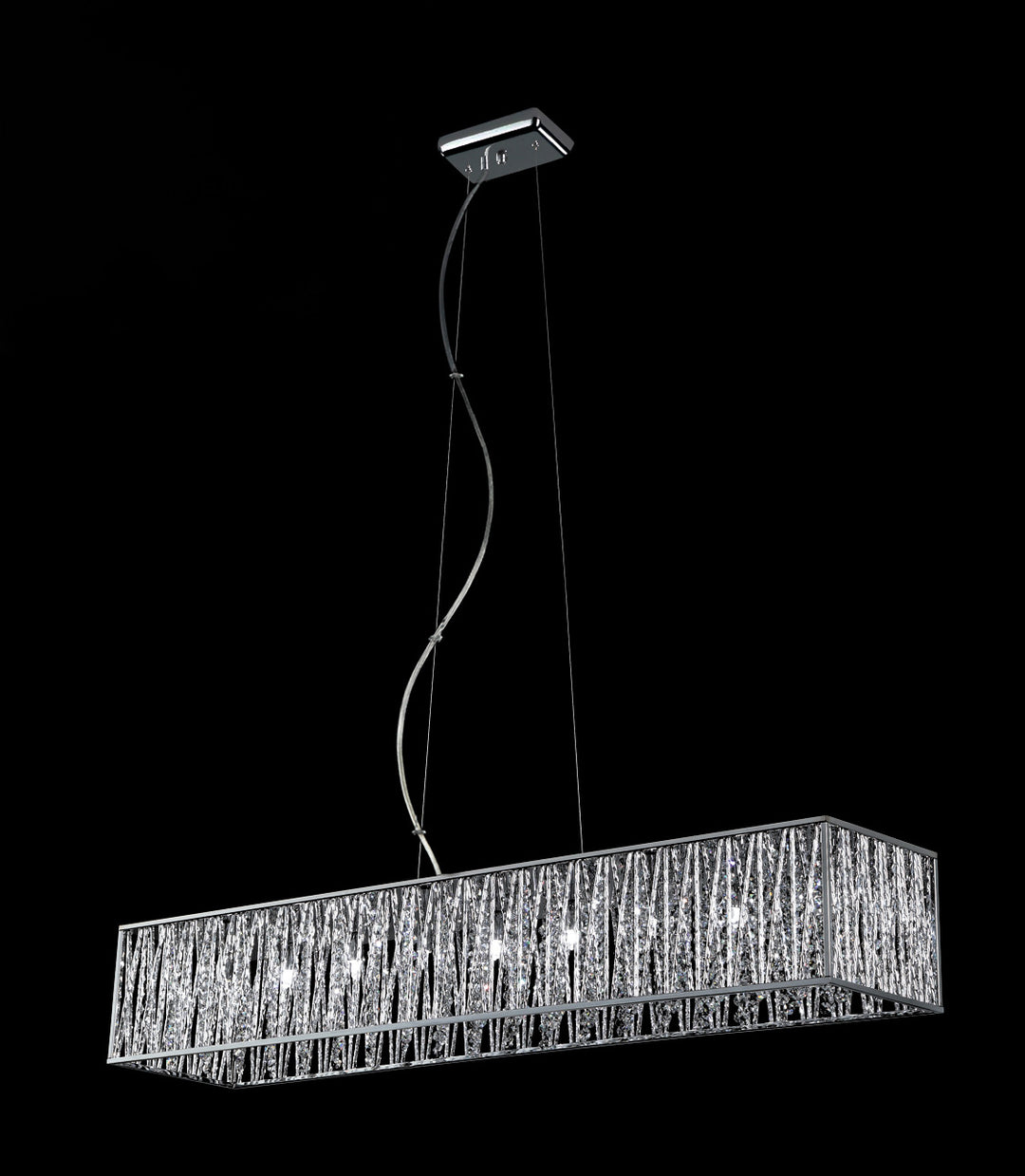 Terra Nine Light Linear Chandelier in Chrome - available from The Lighting Shoppe, trusted by Canadian homeowners