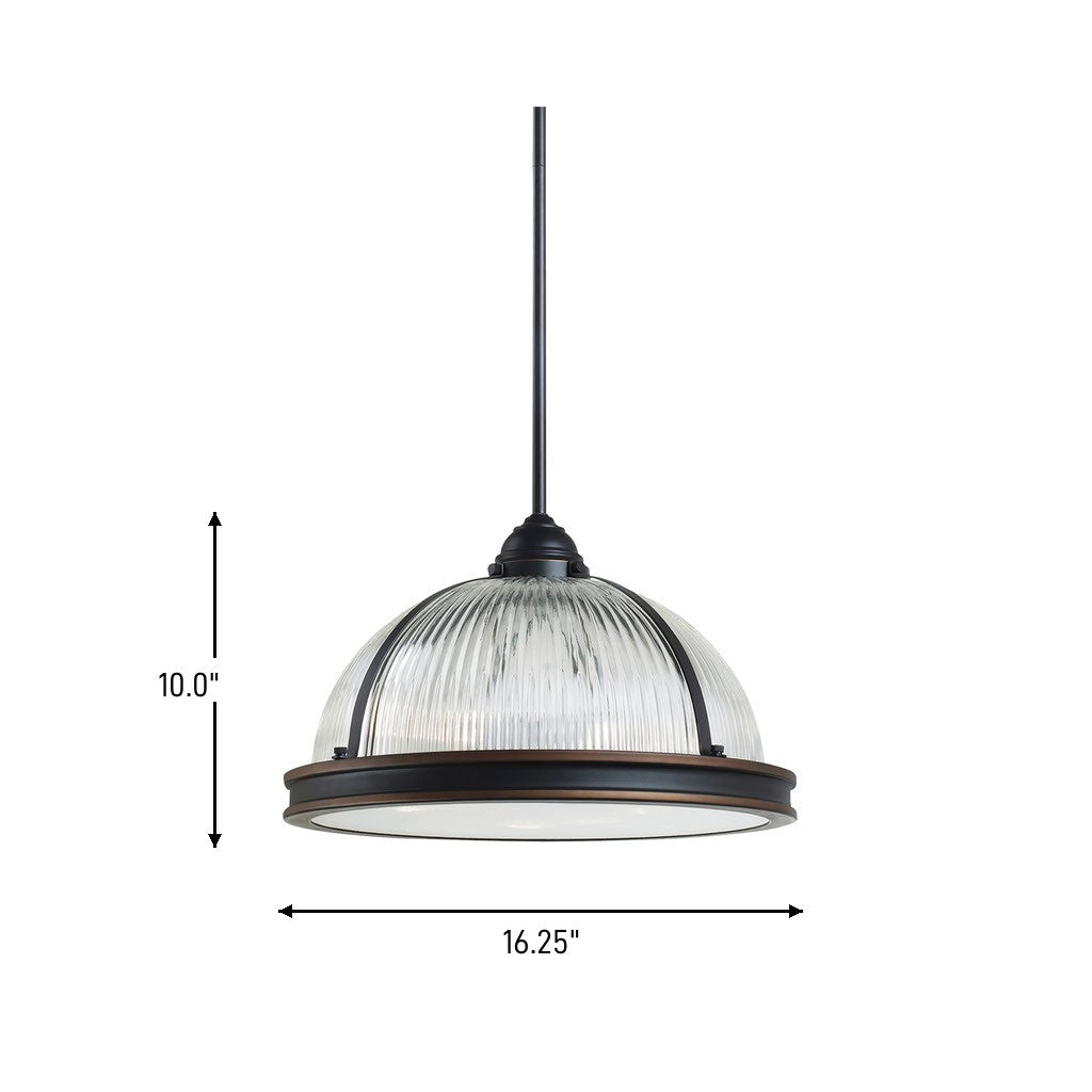 Generation Lighting Canada - 65062-715 - Three Light Pendant - Pratt Street Prismatic - Autumn Bronze