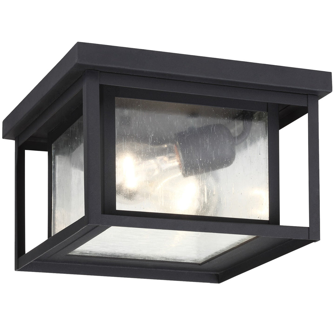 Hunnington Two Light Outdoor Flush Mount in Black - available from The Lighting Shoppe, trusted by Canadian homeowners