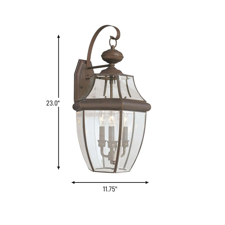 Generation Lighting Canada - 8040-71 - Three Light Outdoor Wall Lantern - Lancaster - Antique Bronze
