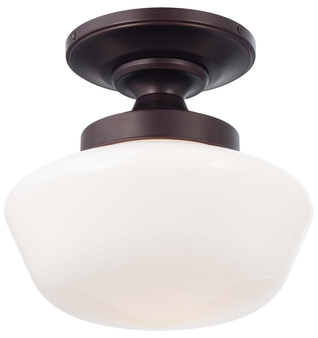 One Light Semi Flush Mount in Brushed Bronze - available from The Lighting Shoppe, trusted by Canadian homeowners