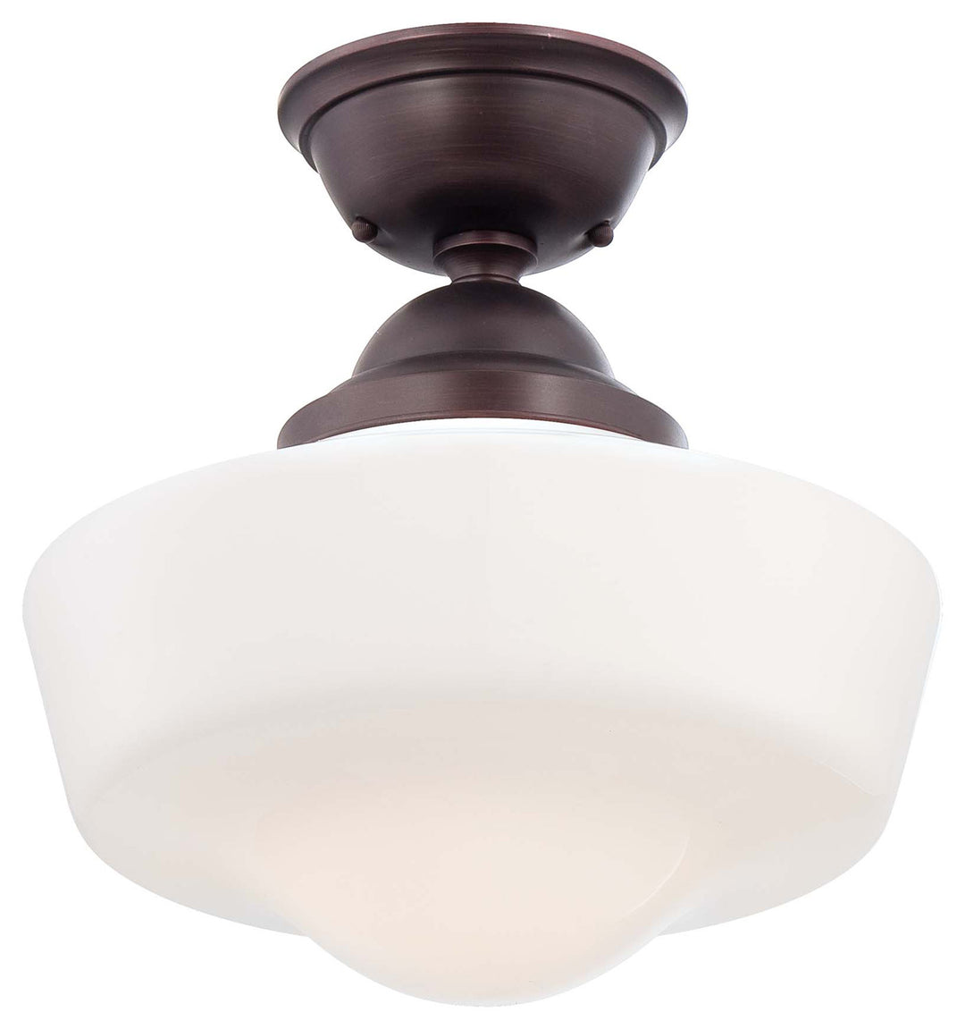 One Light Semi Flush Mount in Brushed Bronze - available from The Lighting Shoppe, trusted by Canadian homeowners