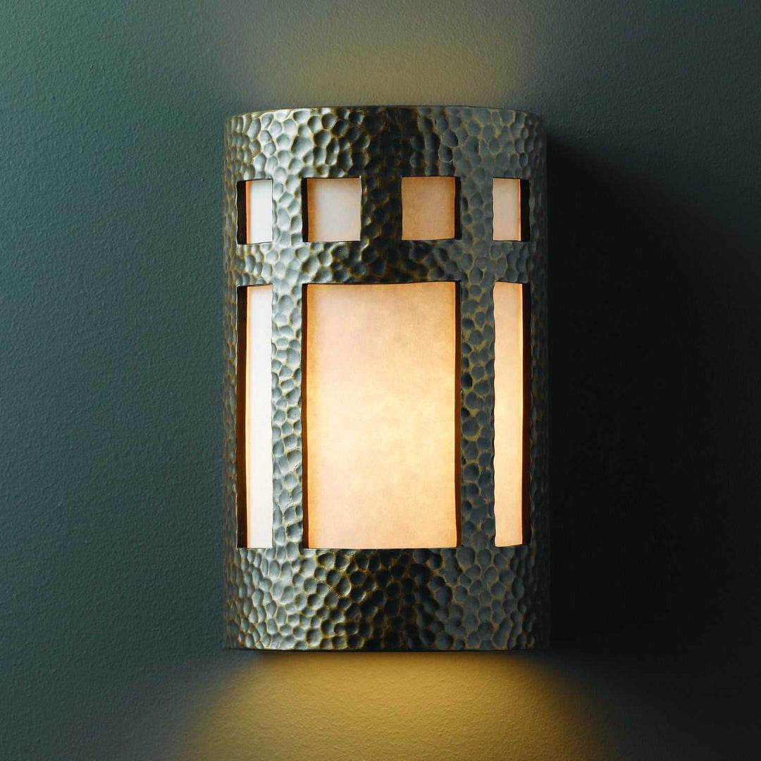Ambiance Lantern in Hammered Brass Justice Designs