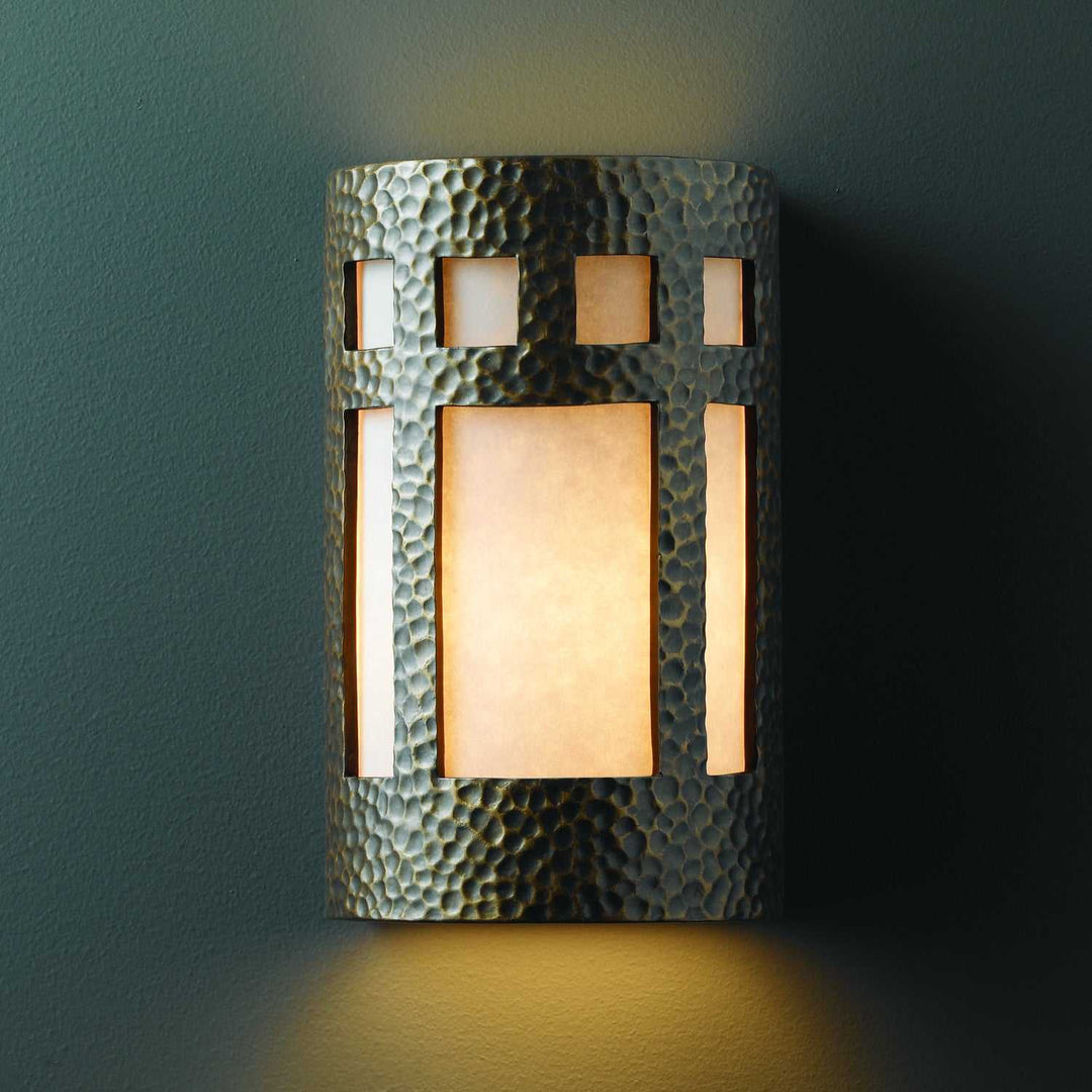Ambiance Lantern in Hammered Brass Justice Designs