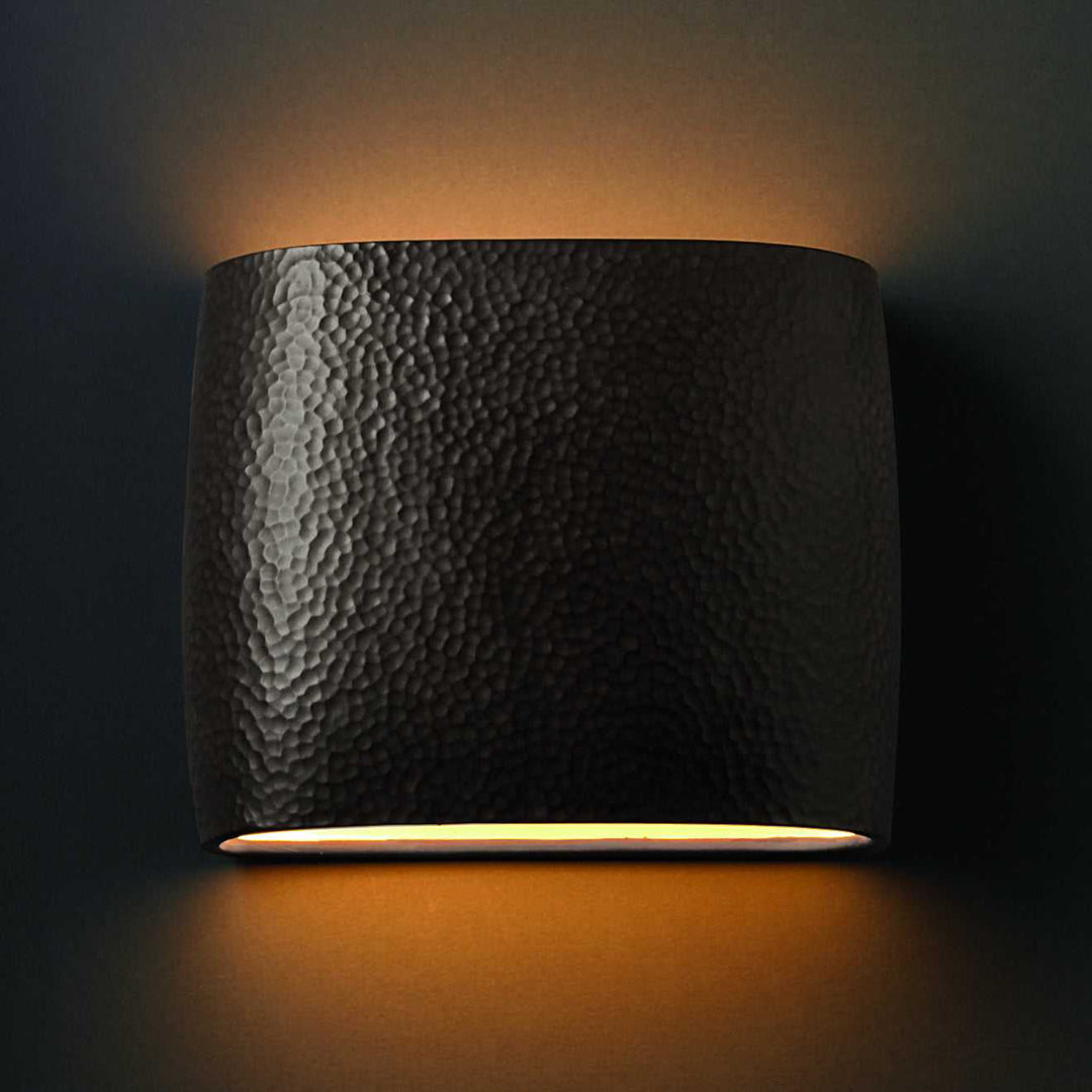 Ambiance Wall Sconce in Hammered Iron Justice Designs