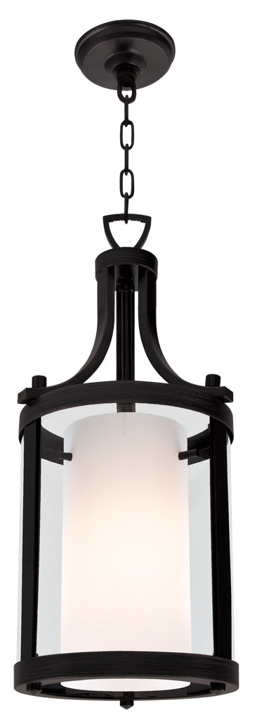 Essex One Light Pendant in Graphite w/Half Opal Glass - available from The Lighting Shoppe, trusted by Canadian homeowners