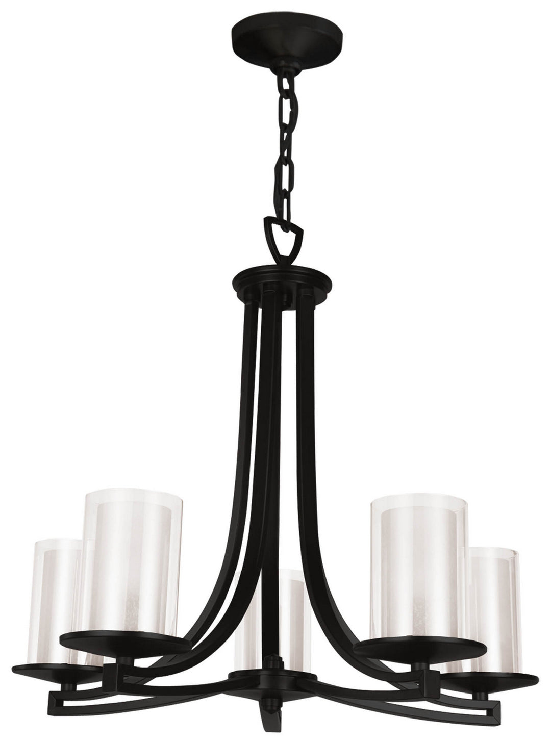 DVI Canada - DVP9025GR-OP - Five Light Chandelier - Essex - Graphite w/Half Opal Glass