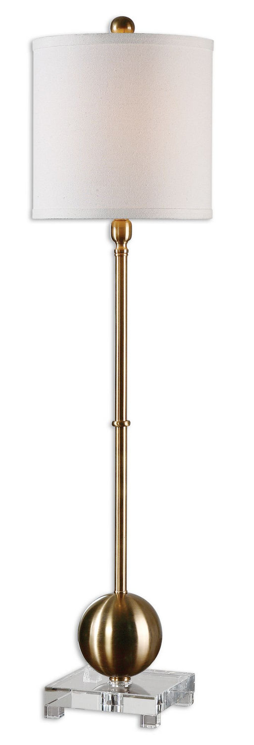 Laton One Light Buffet Lamp in Brushed Brass - available from The Lighting Shoppe, trusted by Canadian homeowners
