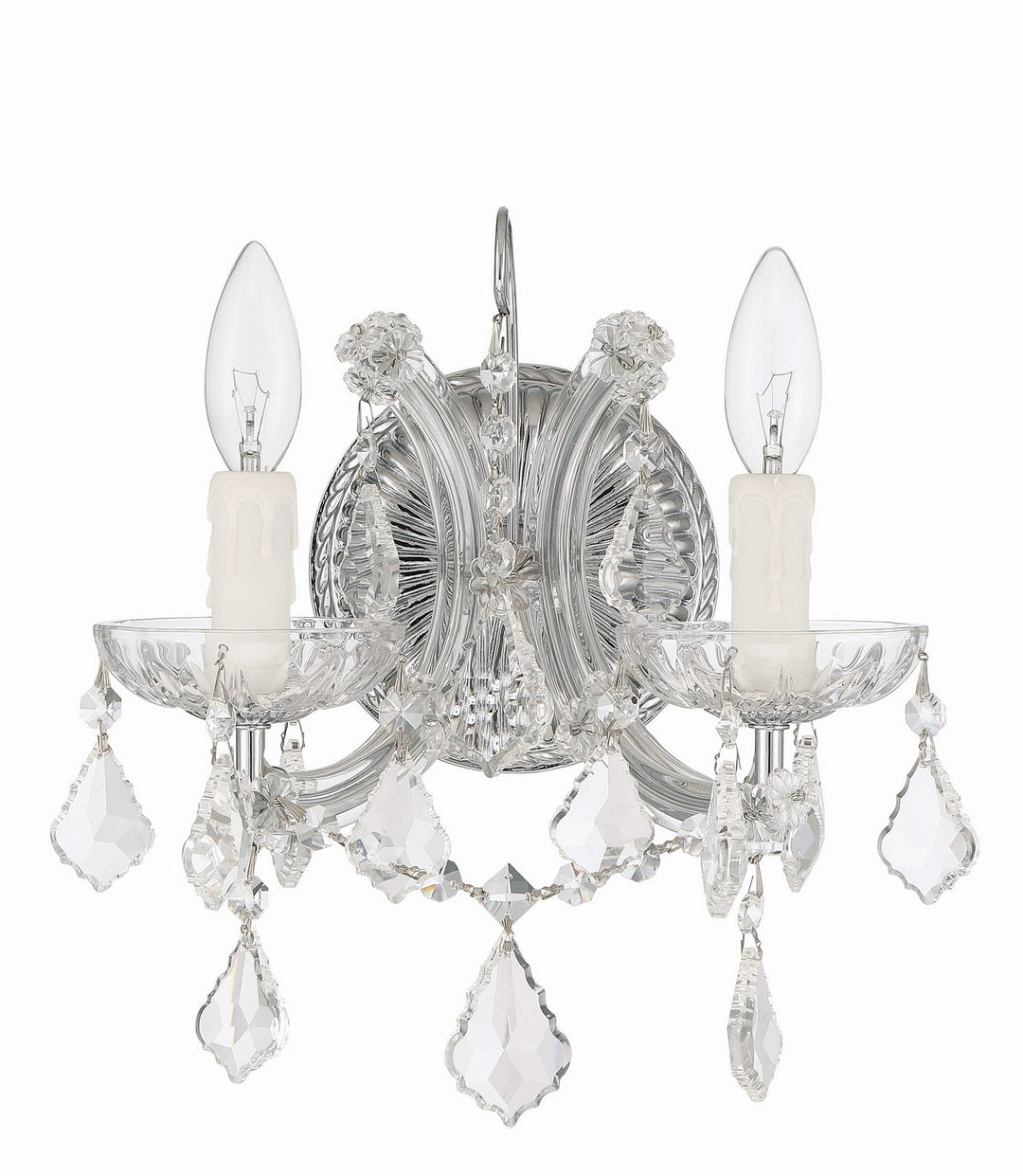 Crystorama - 4472-CH-CL-MWP - Two Light Wall Sconce - Maria Theresa - Polished Chrome
