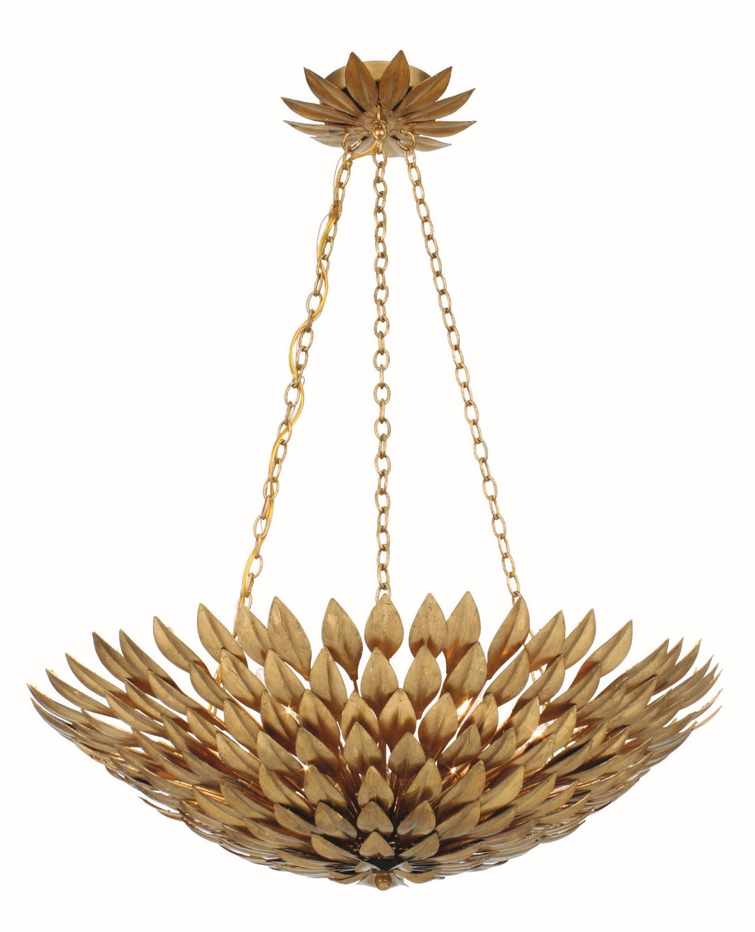 Broche Six Light Chandelier in Antique Gold - available from The Lighting Shoppe, trusted by Canadian homeowners