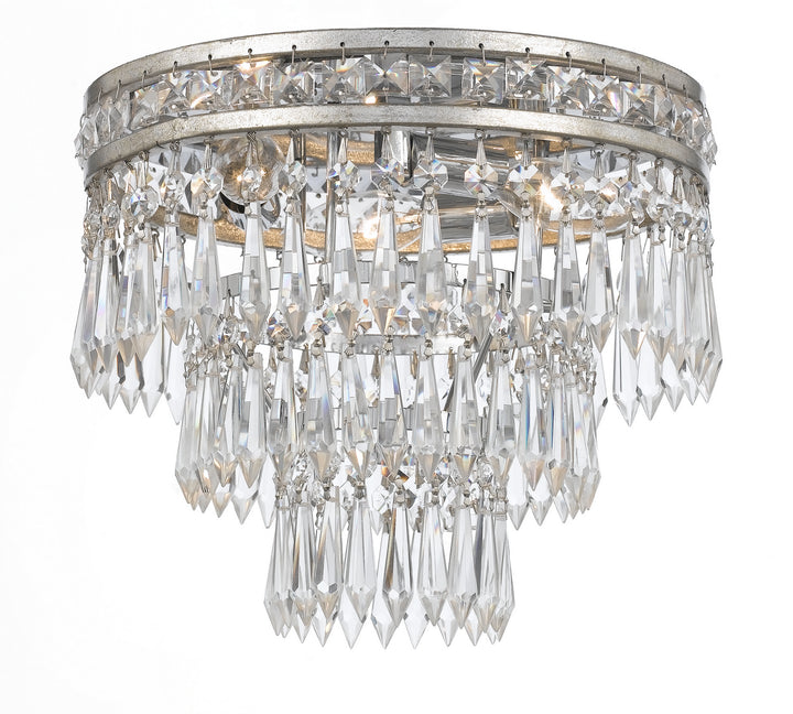 Mercer Three Light Flush Mount in Olde Silver - available from The Lighting Shoppe, trusted by Canadian homeowners