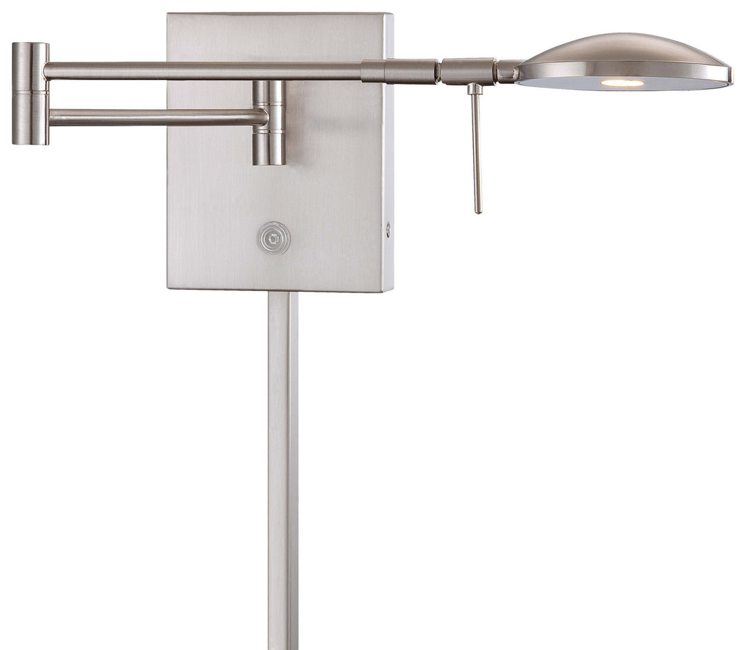 George's Reading Room LED Swing Arm Wall Lamp in Brushed Nickel - available from The Lighting Shoppe, trusted by Canadian homeowners