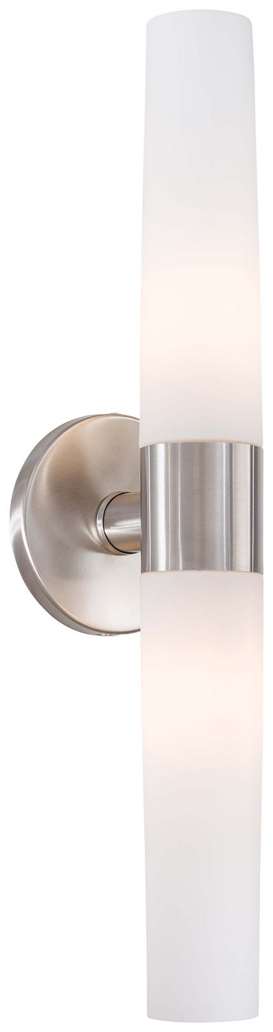 Saber Two Light Bath in Brushed Stainless Steel - available from The Lighting Shoppe, trusted by Canadian homeowners