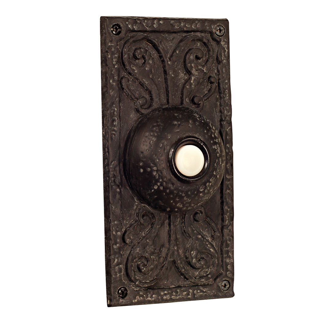 Push Button-Surface Mount LED Lighted Push Button in Weathered Black - available from The Lighting Shoppe, trusted by Canadian homeowners