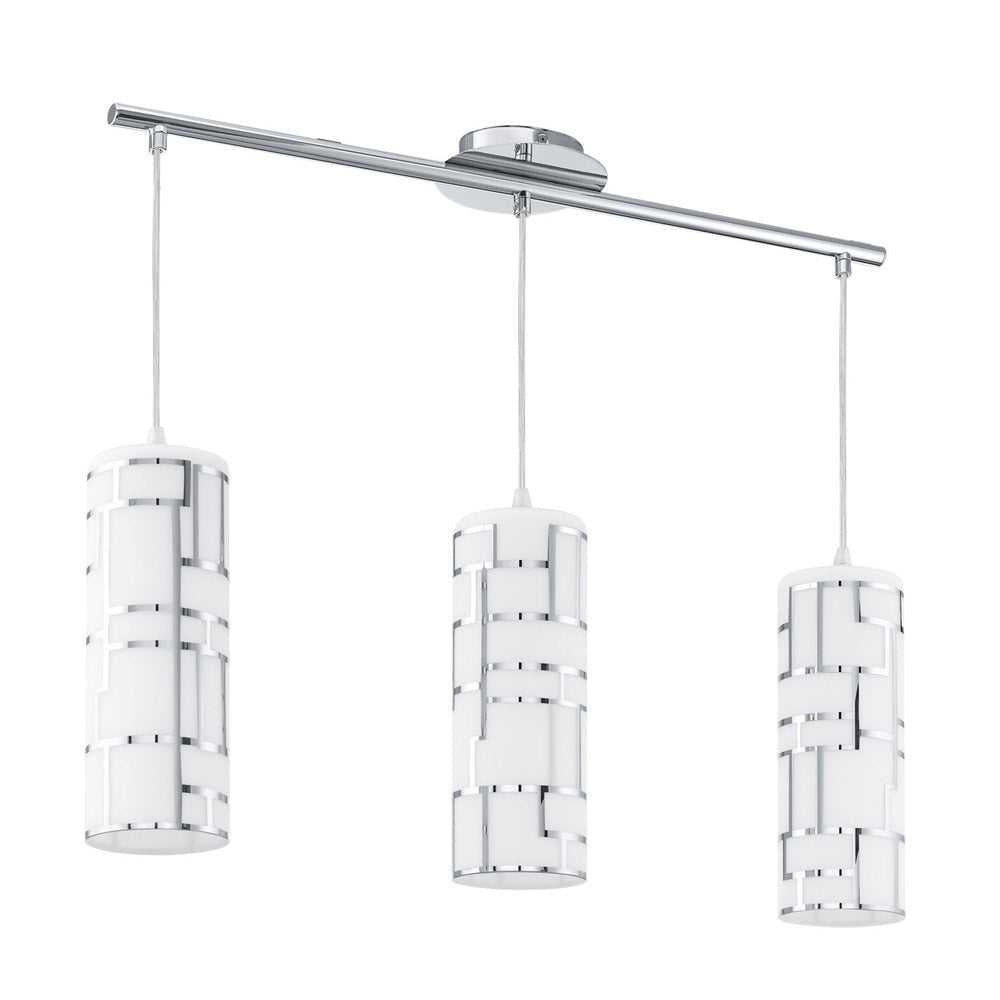 Bayman Three Light Linear Pendant in Chrome Eglo Canada