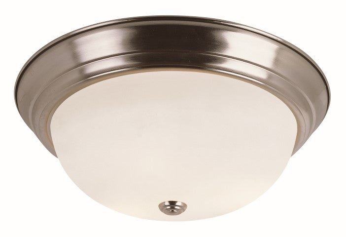 Bowers Three Light Flushmount in Brushed Nickel - available from The Lighting Shoppe, trusted by Canadian homeowners