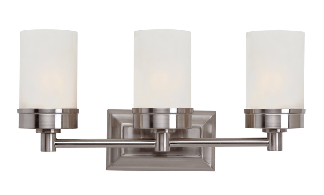 Fusion Three Light Vanity Bar in Brushed Nickel - available from The Lighting Shoppe, trusted by Canadian homeowners