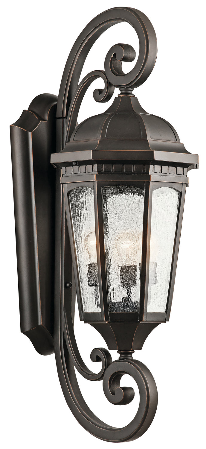 Kichler Canada - 9060RZ - Three Light Outdoor Wall Mount - Courtyard - Rubbed Bronze