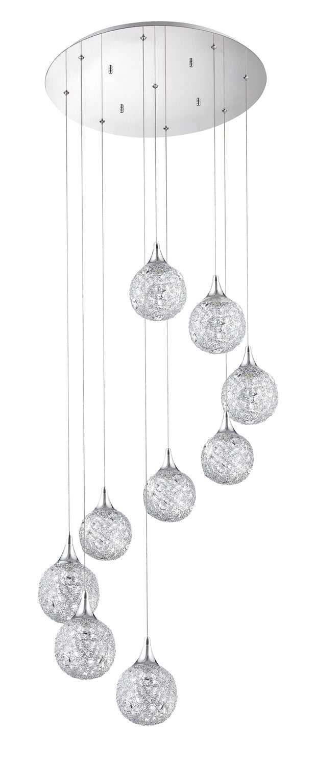 Solaro Nine Light Pan in Chrome Kendal Canada