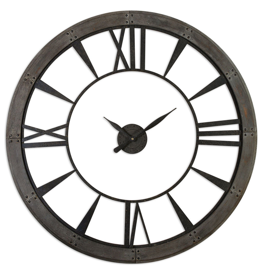 Ronan Wall Clock in Dark Rustic Bronze w/Rust Gray - available from The Lighting Shoppe, trusted by Canadian homeowners