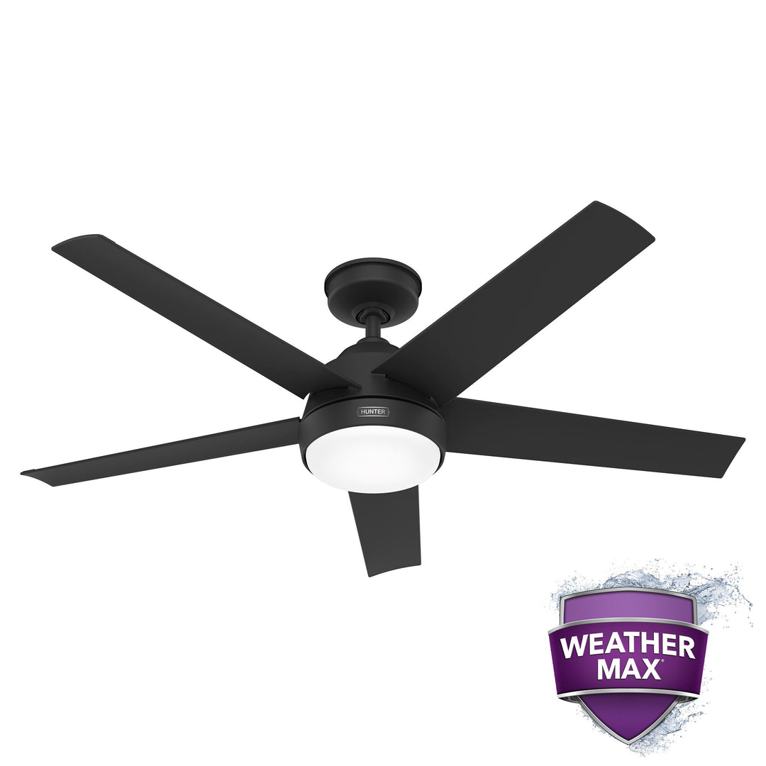 Hunter 52 inch Skyflow Matte Black WeatherMax Indoor / Outdoor Ceiling Fan with LED Light Kit and Wall Control Hunter Fan Canada