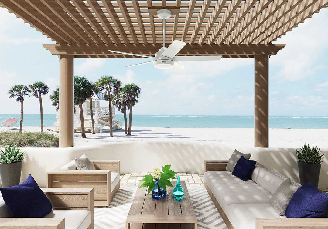 Hunter 52 inch Skyflow Matte Black WeatherMax Indoor / Outdoor Ceiling Fan with LED Light Kit and Wall Control Hunter Fan Canada