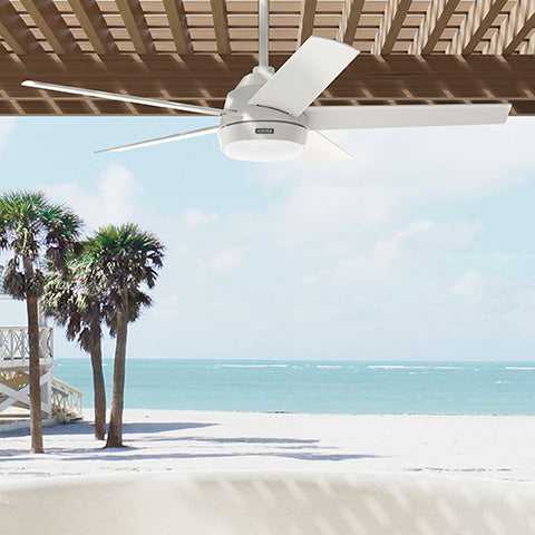 Hunter 52 inch Skyflow Matte Black WeatherMax Indoor / Outdoor Ceiling Fan with LED Light Kit and Wall Control Hunter Fan Canada