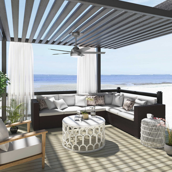 Hunter 52 inch Skyflow Matte Black WeatherMax Indoor / Outdoor Ceiling Fan with LED Light Kit and Wall Control Hunter Fan Canada