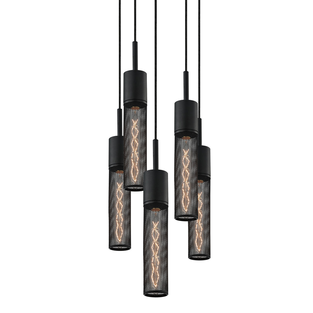 Urban Edge Five Light Pendant in Textured Black - available from The Lighting Shoppe, trusted by Canadian homeowners