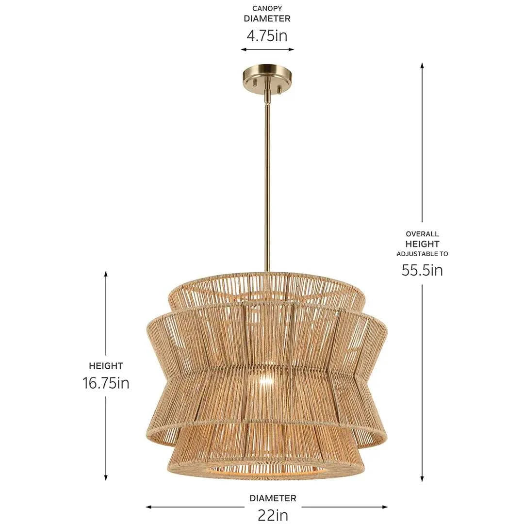 Ophira Pendant in Champagne Bronze Kichler Canada