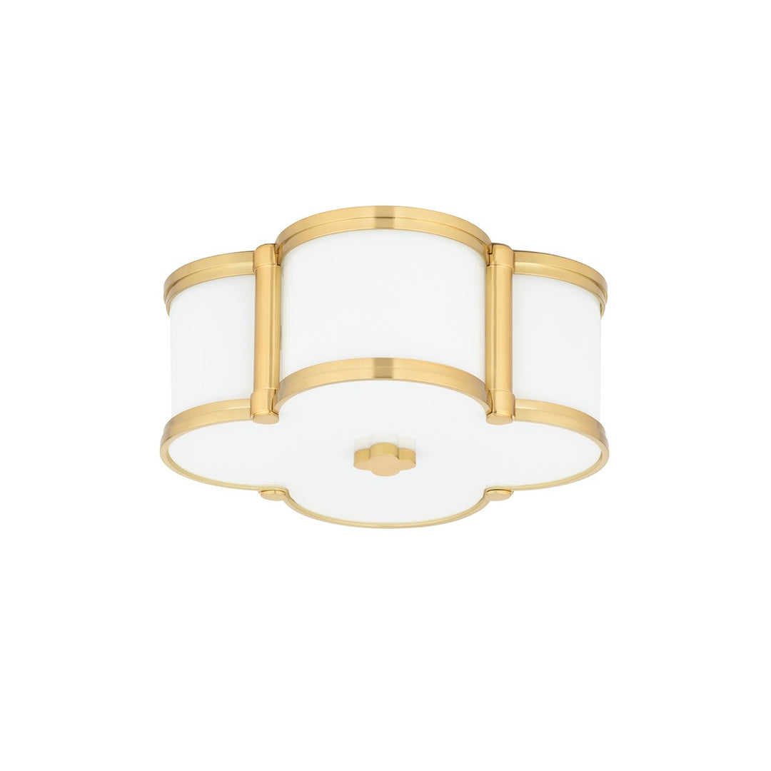 Chandler Two Light Flush Mount in Aged Brass - available from The Lighting Shoppe, trusted by Canadian homeowners