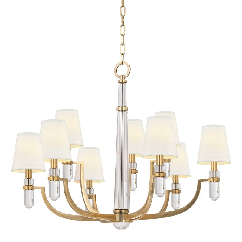 Dayton Nine Light Chandelier in Aged Brass - available from The Lighting Shoppe, trusted by Canadian homeowners