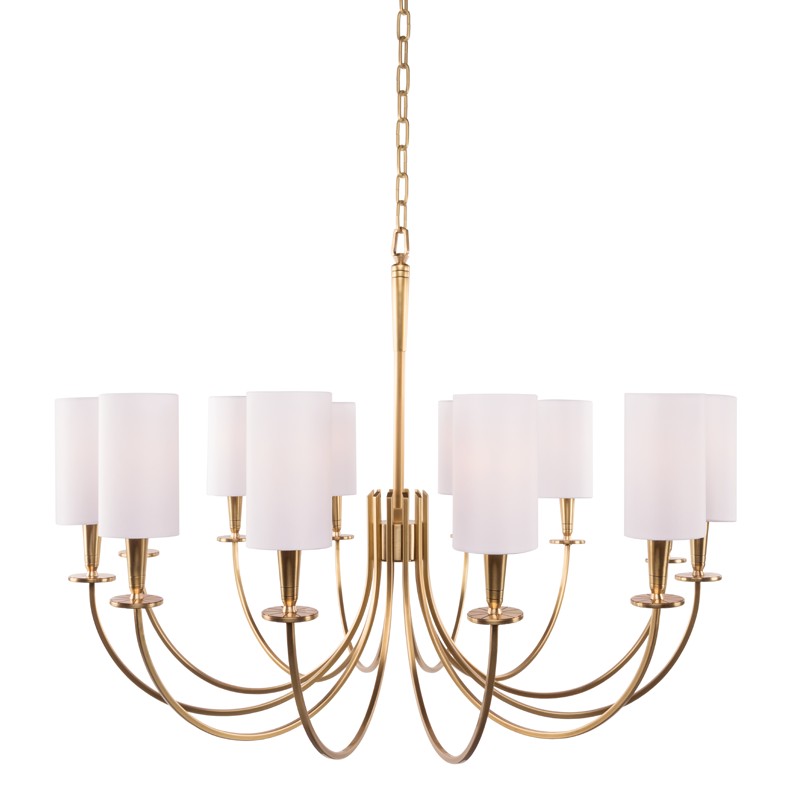Mason 12 Light Chandelier in Aged Brass - available from The Lighting Shoppe, trusted by Canadian homeowners
