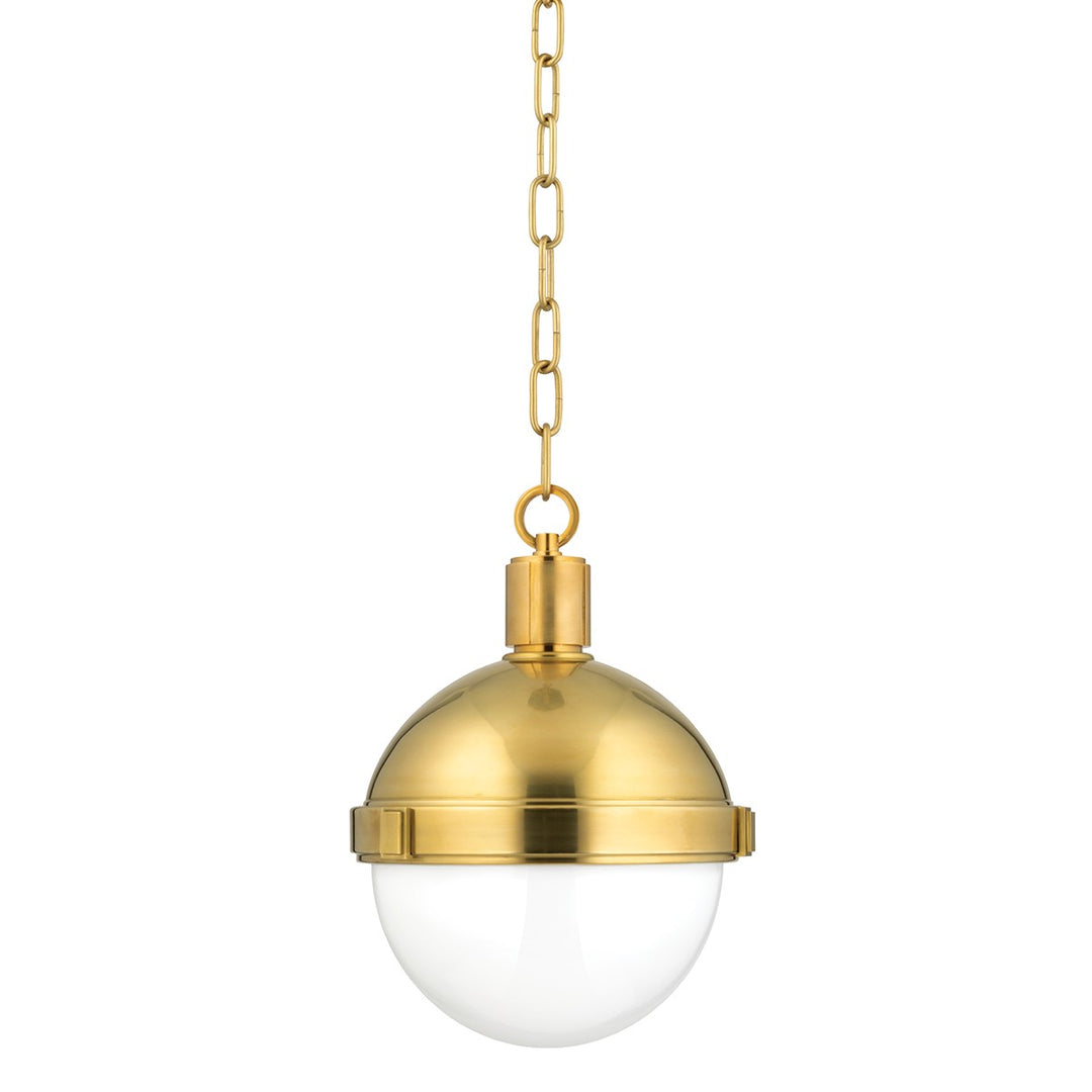 Lambert One Light Pendant in Aged Brass - available from The Lighting Shoppe, trusted by Canadian homeowners